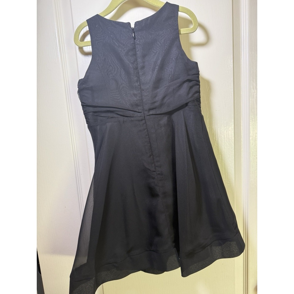 ABS Kids Girls Size 7 Black Chiffon Party Dress Bow Waist Sleeveless Special Occ - Picture 11 of 13